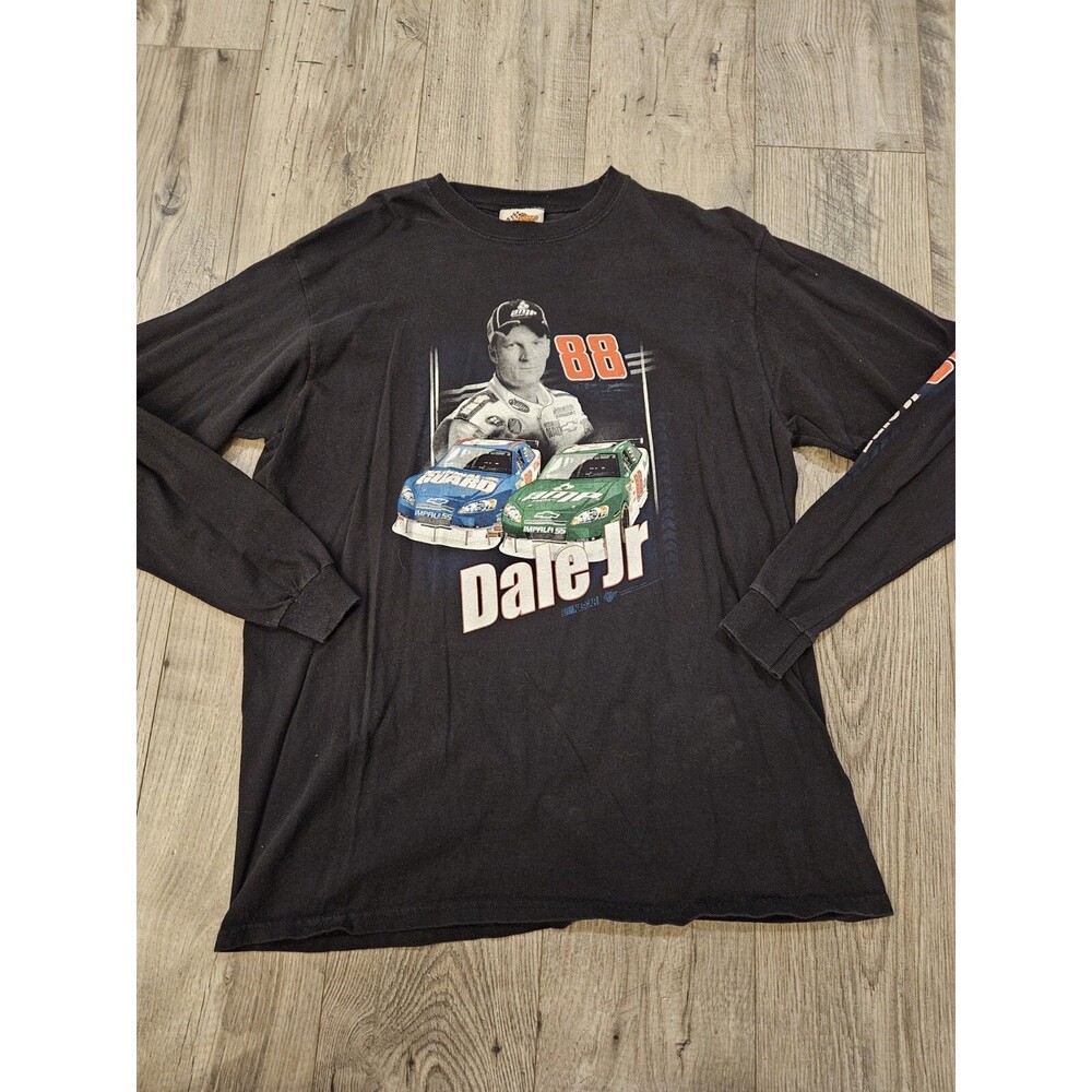 NASCAR Shirt Mens XL Black Winners Circle Long Sleeve Dale Earnhardt Jr